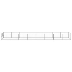 vidaXL Perrera plateada 8 m² acero