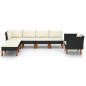 vidaXL Set muebles de jardín 7 pzas ratán sintético eucalipto negro vidaXL Set muebles de jardín 7 pzas ratán sintético eucalipto negro