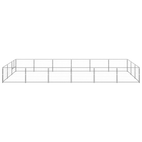 vidaXL Perrera plateada 18 m² acero