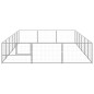 vidaXL Perrera plateada 18 m² acero vidaXL Perrera plateada 18 m² acero