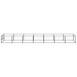 vidaXL Perrera acero 7 m² negra