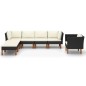 vidaXL Set muebles de jardín 7 pzas ratán sintético eucalipto negro vidaXL Set muebles de jardín 7 pzas ratán sintético eucalipto negro