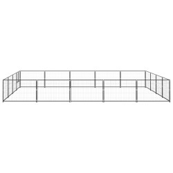 vidaXL Perrera acero 20 m² negra