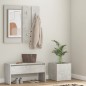 vidaXL Juego de muebles recibidor madera contrachapada hormigón gris
