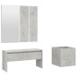 vidaXL Juego de muebles recibidor madera contrachapada hormigón gris