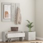 vidaXL Juego de muebles recibidor madera contrachapada hormigón gris