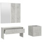 vidaXL Juego de muebles recibidor madera contrachapada hormigón gris