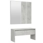 vidaXL Juego de muebles recibidor madera contrachapada hormigón gris