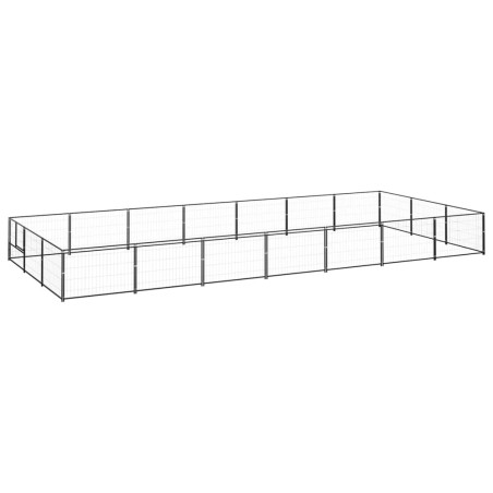 vidaXL Perrera acero 21 m² negra