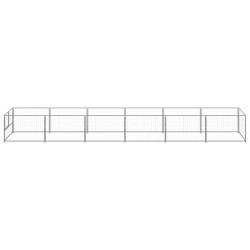 vidaXL Perrera plateada 6 m² acero