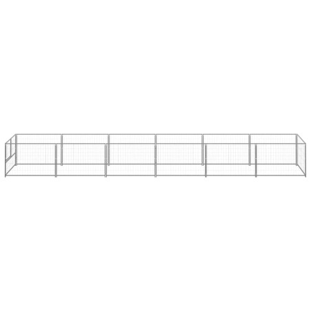 vidaXL Perrera plateada 6 m² acero