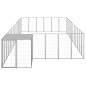 vidaXL Perrera plateada 22,99 m² acero  