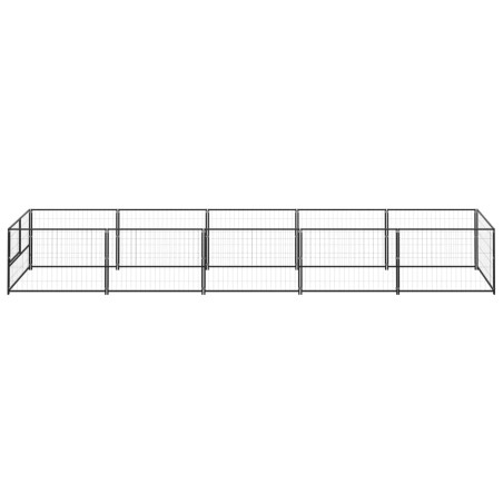 vidaXL Perrera acero 5 m² negra