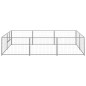 vidaXL Perrera plateada 6 m² acero