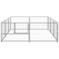 vidaXL Perrera plateada 6 m² acero
