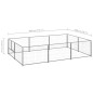 vidaXL Perrera plateada 6 m² acero