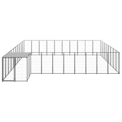 vidaXL Perrera negra 25,41 m² acero  