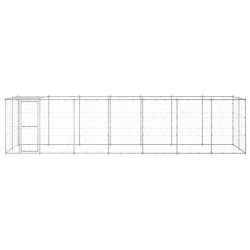 vidaXL Perrera de exterior de acero galvanizado con techo 16,94 m²
