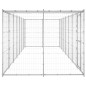 vidaXL Perrera de exterior de acero galvanizado con techo 16,94 m² vidaXL Perrera de exterior de acero galvanizado con techo 16,94 m²