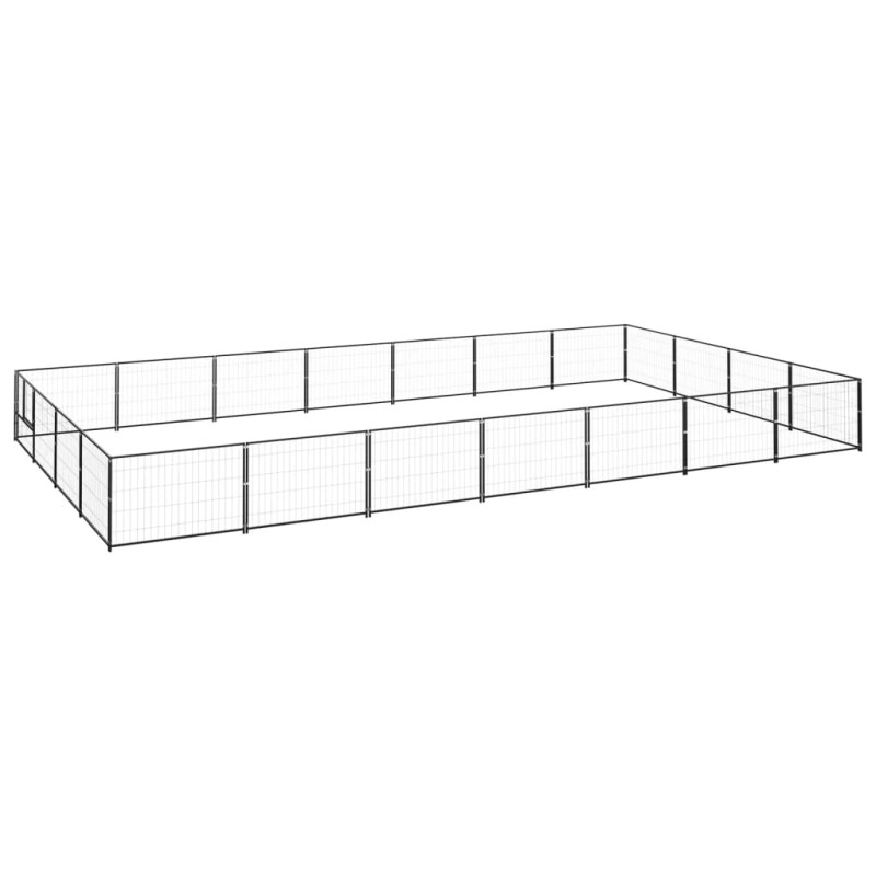vidaXL Perrera acero 28 m² negra vidaXL Perrera acero 28 m² negra