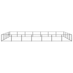 vidaXL Perrera acero 28 m² negra