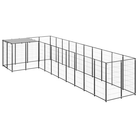 vidaXL Perrera negra 7,26 m² acero  