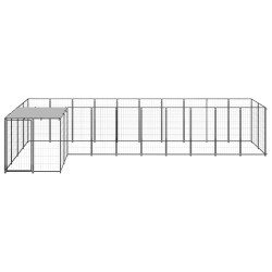 vidaXL Perrera negra 7,26 m² acero  