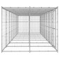 vidaXL Perrera de exterior de acero galvanizado con techo 19,36 m²