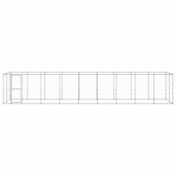 vidaXL Perrera de exterior de acero galvanizado 21,78 m²