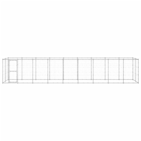 vidaXL Perrera de exterior de acero galvanizado 21,78 m²