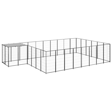 vidaXL Perrera negra 15,73 m² acero  