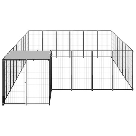 vidaXL Perrera negra 15,73 m² acero  