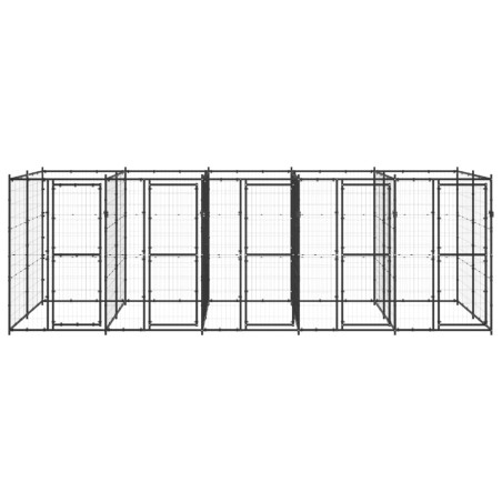 vidaXL Perrera de exterior de acero 12,1 m²