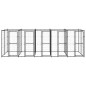 vidaXL Perrera de exterior de acero 12,1 m²
