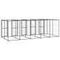 vidaXL Perrera de exterior de acero 12,1 m²