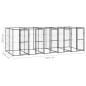 vidaXL Perrera de exterior de acero 12,1 m²