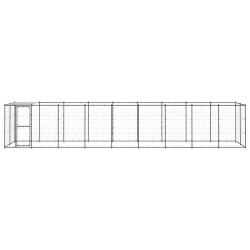 vidaXL Perrera de exterior de acero con techo 21,78 m²