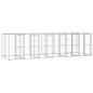 vidaXL Perrera de exterior de acero galvanizado con techo 14,52 m²