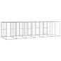 vidaXL Perrera de exterior de acero galvanizado con techo 14,52 m²