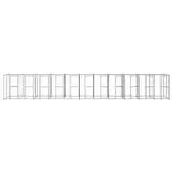 vidaXL Perrera de exterior de acero galvanizado con techo 26,62 m²