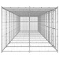 vidaXL Perrera de exterior de acero galvanizado con techo 26,62 m² vidaXL Perrera de exterior de acero galvanizado con techo 26,62 m²