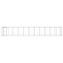 vidaXL Perrera de exterior de acero galvanizado con techo 26,62 m²