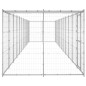 vidaXL Perrera de exterior de acero galvanizado con techo 26,62 m² vidaXL Perrera de exterior de acero galvanizado con techo 26,62 m²