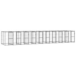 vidaXL Perrera de exterior de acero 24,2 m²