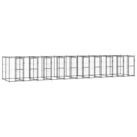 vidaXL Perrera de exterior de acero 24,2 m²