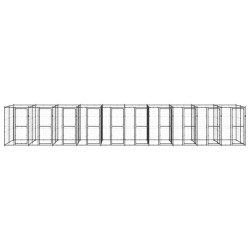 vidaXL Perrera de exterior de acero 24,2 m²