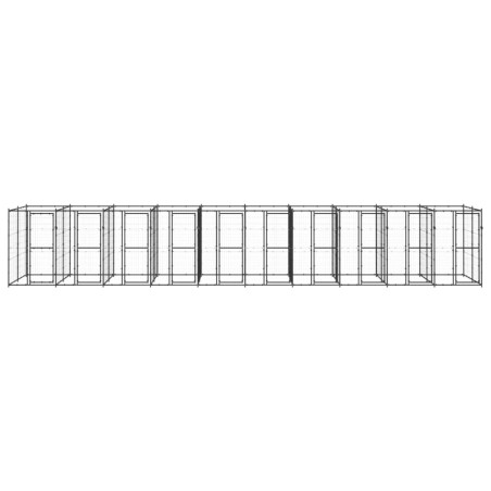 vidaXL Perrera de exterior de acero 24,2 m²