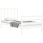 vidaXL Estructura de cama con cabecero madera maciza blanco 100x200 cm vidaXL Estructura de cama con cabecero madera maciza blanco 100x200 cm