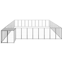 vidaXL Perrera negra 37,51 m² acero  