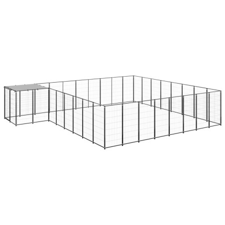 vidaXL Perrera negra 20,57 m² acero  